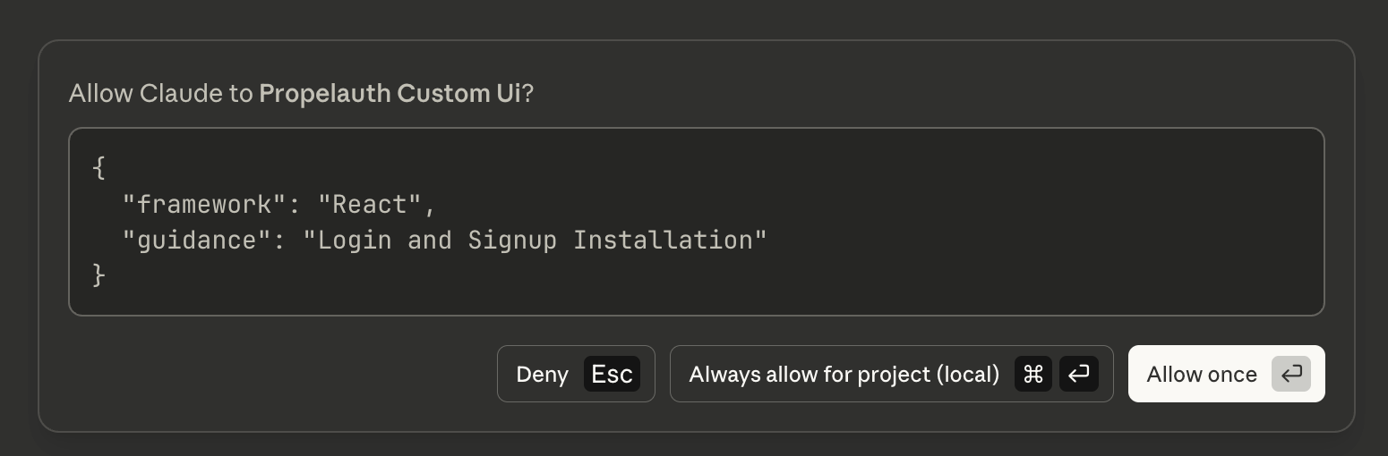 Image in article: Building Custom UIs with Shadcn and PropelAuth’s Integration MCP Server