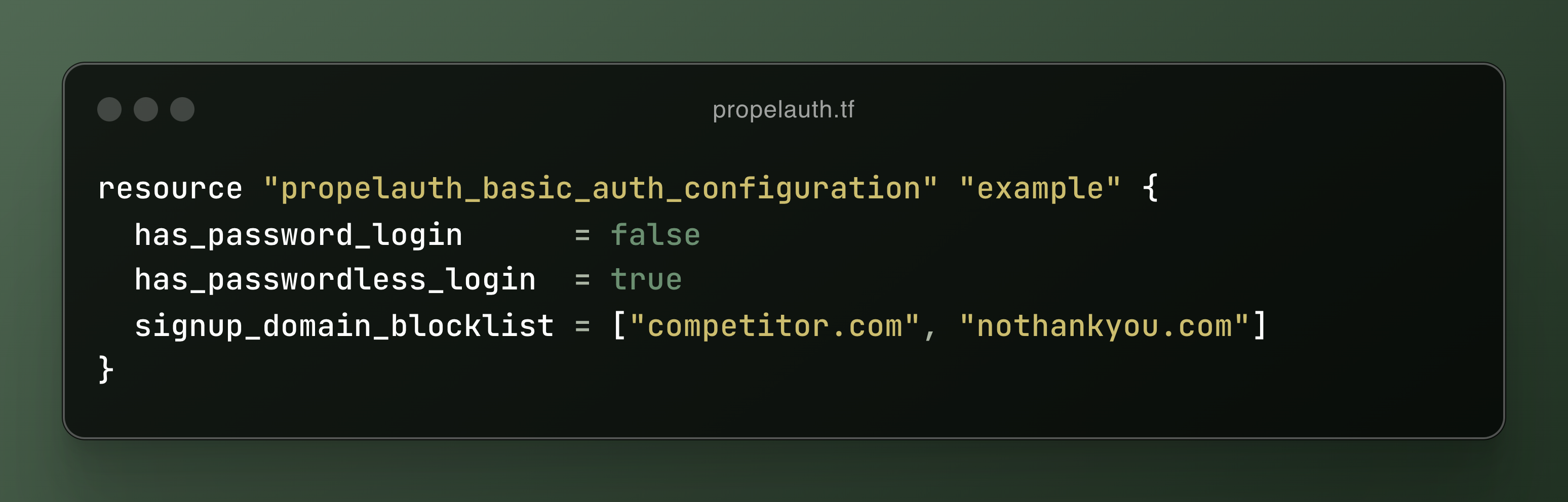 Terraform example HCL