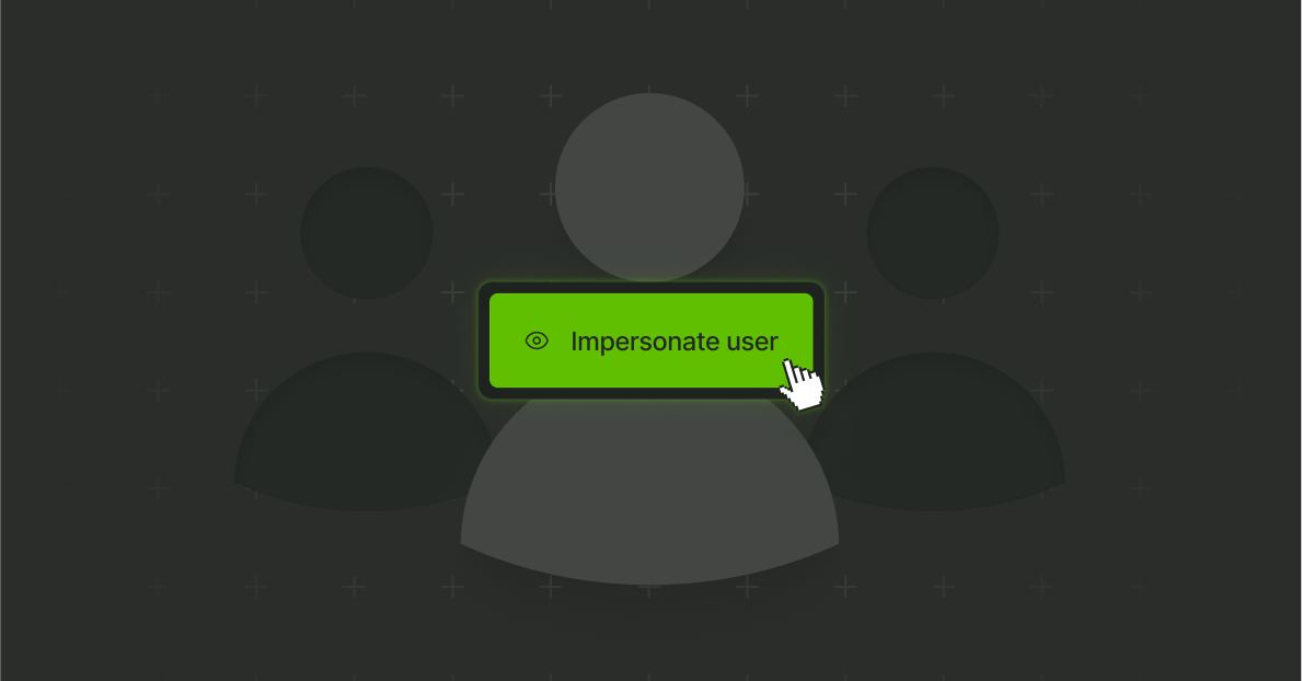 Image showing a user clicking an impersonate user button