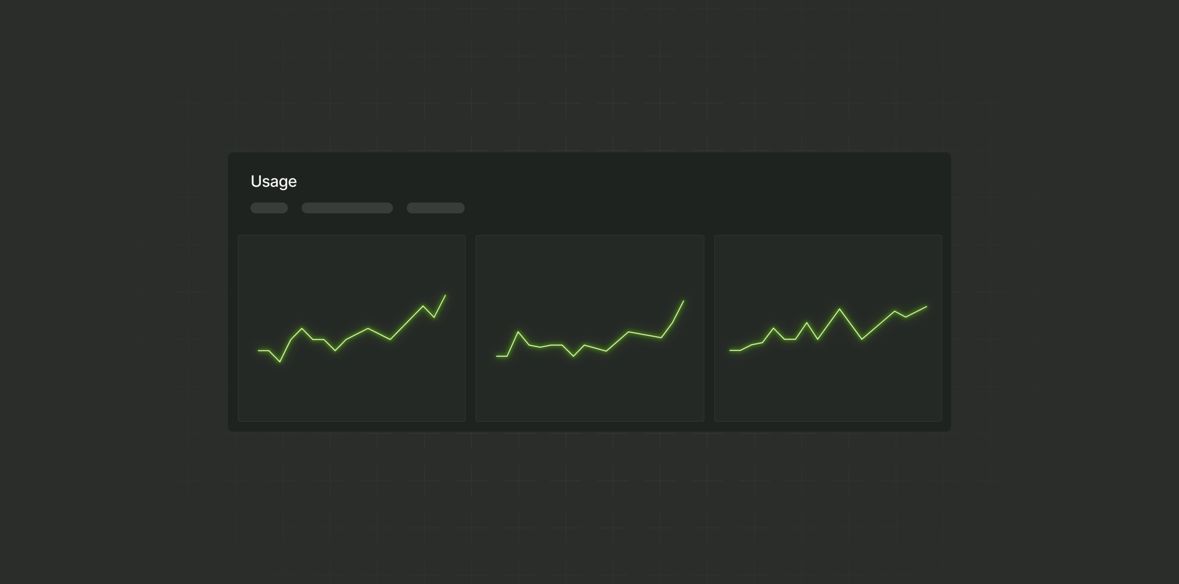 Image showing a 3 line graphs depicting API key usage