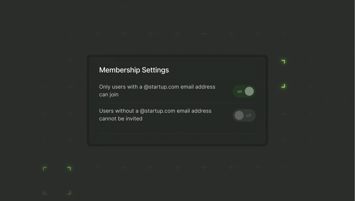 Image demonstrating membership settings