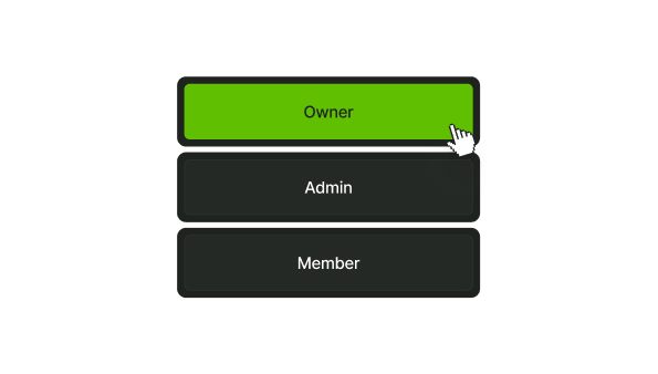 Image showing a list of roles: member, admin, owner